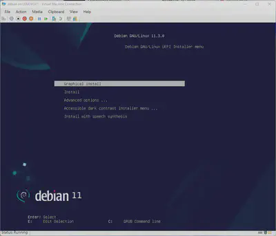 Debianin asennusmedia käynnistyy