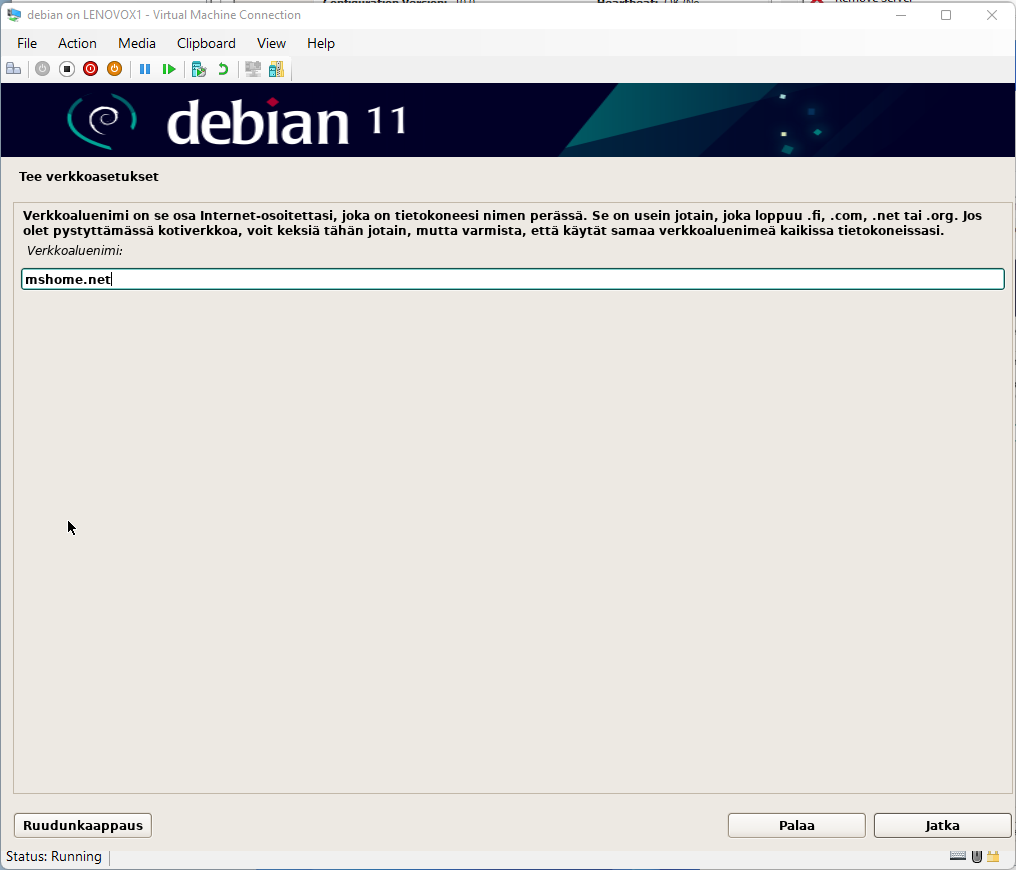 Vähennä myöhempää hämmennystä ja anna domainille nimi mshome.net