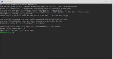Microsoftin PowerShellillä voi kirjautua ssh-yhteydellä Linux-koneelle
